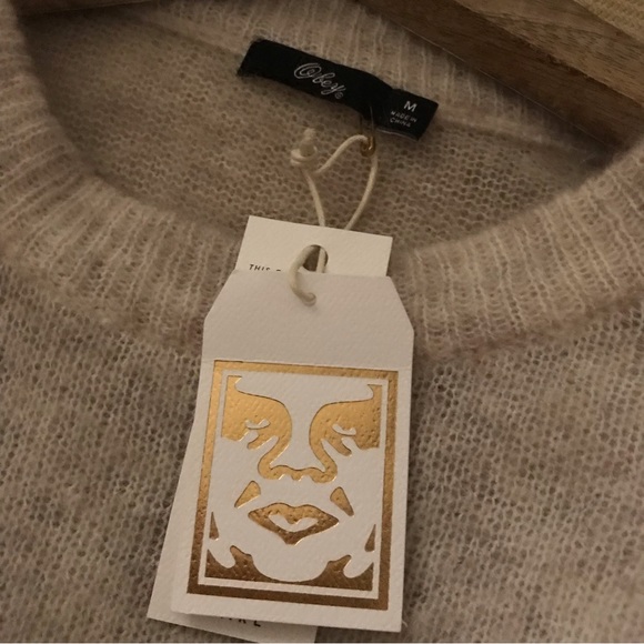 Obey Oatmeal Mohair Wool Sweater - Picture 5 of 7